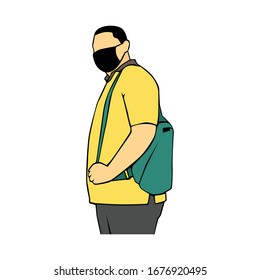 Man with mask drew icon vector 