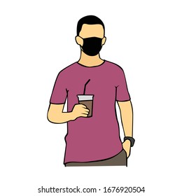 Man with mask drew icon vector 