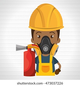 man mask extinguisher icon vector illustration eps 10