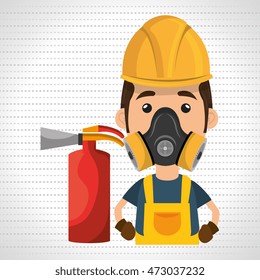 man mask extinguisher icon vector illustration eps 10