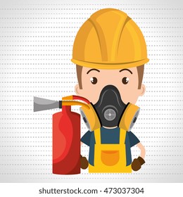 man mask extinguisher icon vector illustration eps 10