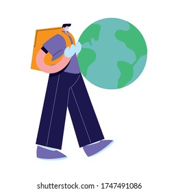 man with mask, gloves and briefcase vector illustration desing