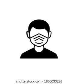 Man with mask icon symbol vector on white background.