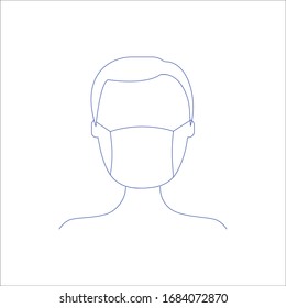 Man with mask icon in trendy flat style isolated on white background. Symbol for your web site design, logo, app, UI. Vector illustration, EPS