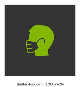 Man with mask icon. Vector illustration EPS 10.