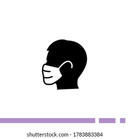 Man with mask icon. Vector illustration EPS 10.