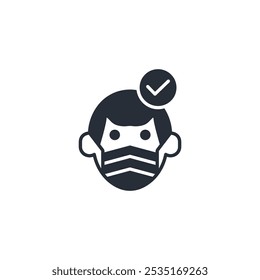 hombre con icono de máscara. Vector. Trazo editable. signo de estilo lineal para uso Diseño web, logotipo. Ilustración de símbolo.