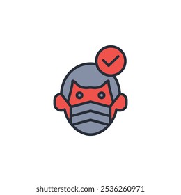 Mann mit Maskensymbol. vector.Editable stroke.linear style Zeichen zur Verwendung Web-Design, logo.Symbol-Illustration.