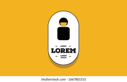 Man with Mask Pictogram Badge