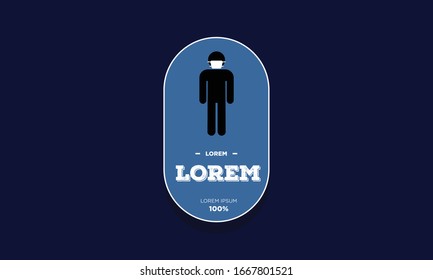 Man with Mask Pictogram Badge