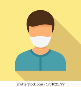 Man mask protect icon. Flat illustration of man mask protect vector icon for web design