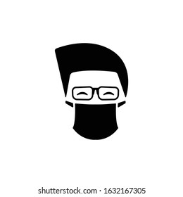 Man with mask for protect virus or pollution icon vector