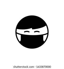 Man with mask for protect virus or pollution icon vector