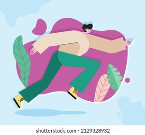 Man with mask running design