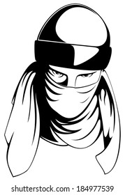 Man in mask silhouette