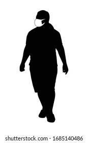 Man with mask silhouette vector