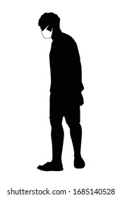 Man with mask silhouette vector