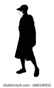 Man with mask silhouette vector
