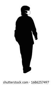 Man with mask silhouette vector