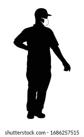 Hombre con vector de silueta de máscara