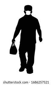 Hombre con vector de silueta de máscara