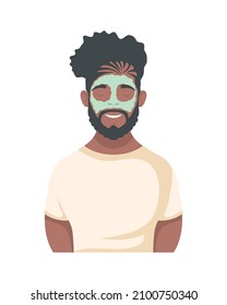  man with mask skincare