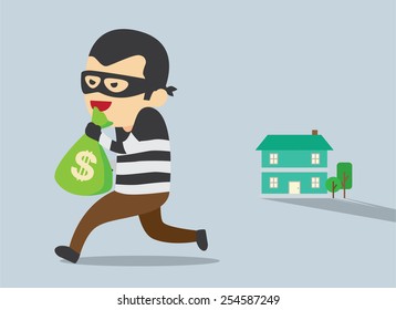 Man In Mask Trying To Steal Money Form House