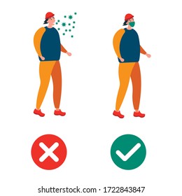 man with mask and man without mask 