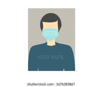 Man With Masker Flat Design