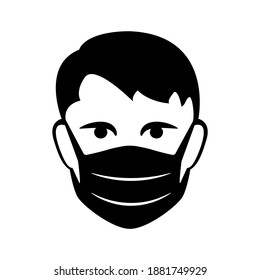 Man in medical face protection mask. people wearing protective surgical mask. illustration for concepts of disease, sickness, allergie, pollution, corona virus. vector illustration isolated