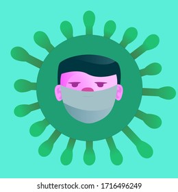 Man in medical mask during a epidemic