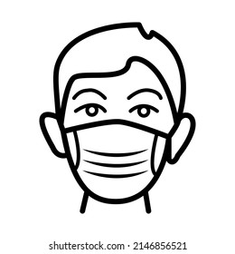 Man with medical mask icon vector design illustration 