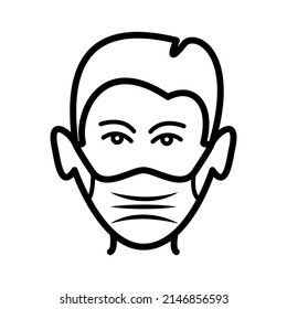 Man with medical mask icon vector design illustration 