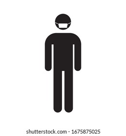 Mann mit medizinischer Maske.Vektorillustration