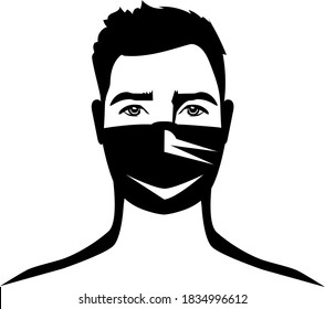 Man in medical protective mask