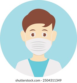 Man Medical Staff Avatar Isolated on White Background. Vector Illustration in Flat Design Style