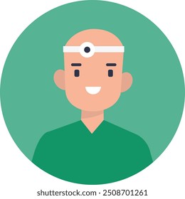 Man Medical Staff Avatar Isolated on White Background. Flat Vector Character Illustration