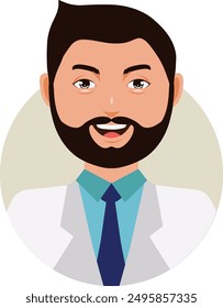 Man Medical Staff Character with Cartoon Design and Shape. Vector Illustration