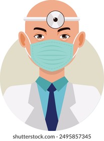 Man Medical Staff Character with Cartoon Design and Shape. Vector Illustration