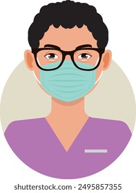 Man Medical Staff Character with Cartoon Design and Shape. Vector Illustration