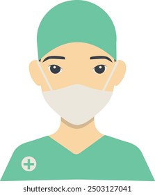 Man Medical Staff Character Illustration. Isolated Vector in Flat Cartoon Design