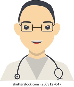 Man Medical Staff Character Illustration. Isolated Vector in Flat Cartoon Design