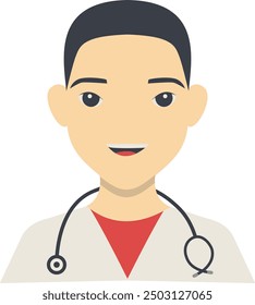Man Medical Staff Character Illustration. Isolated Vector in Flat Cartoon Design