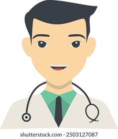 Man Medical Staff Character Illustration. Isolated Vector in Flat Cartoon Design
