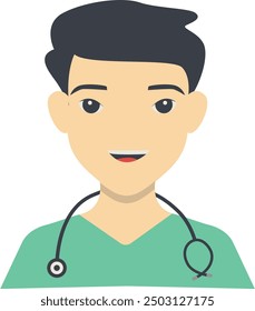 Man Medical Staff Character Illustration. Isolated Vector in Flat Cartoon Design