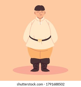 man medieval peasant character, medieval era vector illustration design