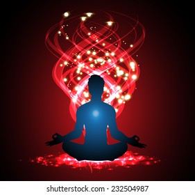 man meditate abstract radius background, yoga. 