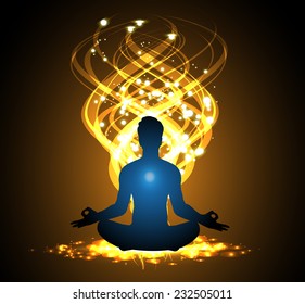 man meditate abstract radius background, yoga. 