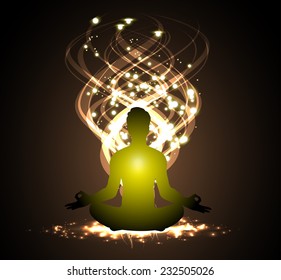 man meditate abstract radius background, yoga. 