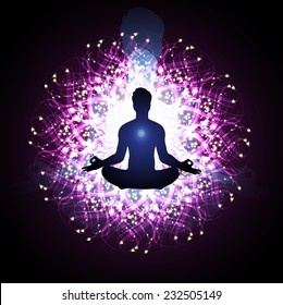 man meditate abstract radius background, yoga. 